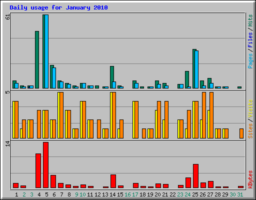 Daily usage for January 2010