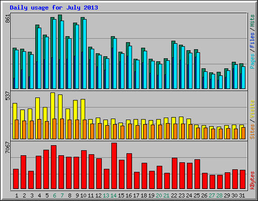 Daily usage for July 2013