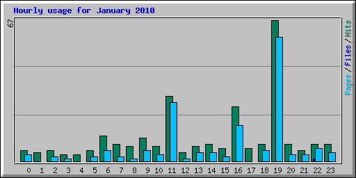 Hourly usage for January 2010