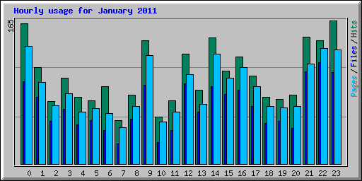 Hourly usage for January 2011