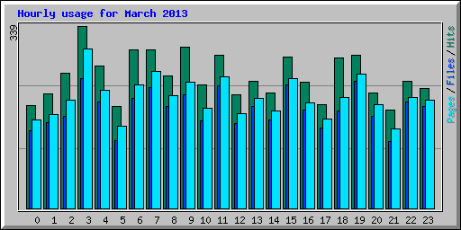 Hourly usage for March 2013