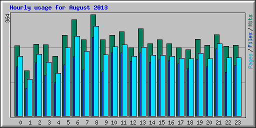 Hourly usage for August 2013