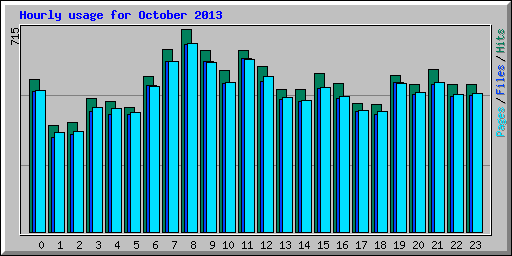 Hourly usage for October 2013