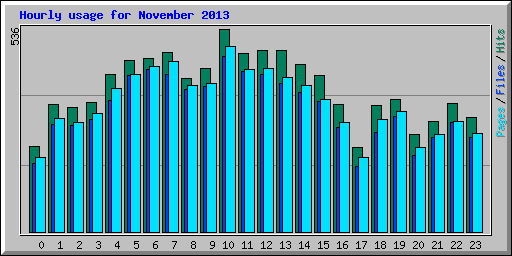 Hourly usage for November 2013