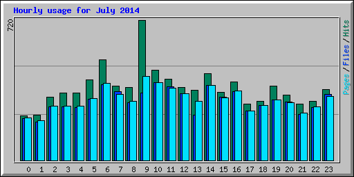 Hourly usage for July 2014