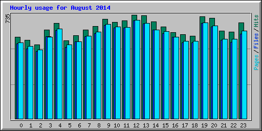 Hourly usage for August 2014