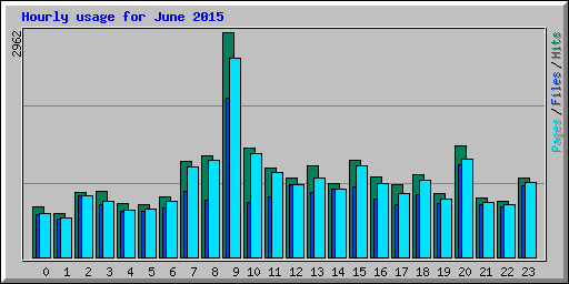 Hourly usage for June 2015