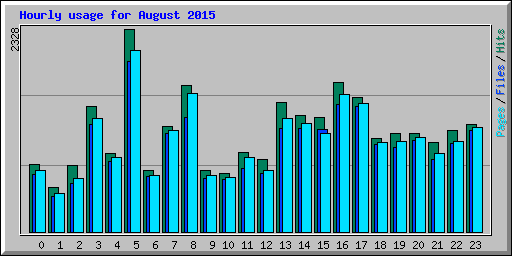 Hourly usage for August 2015