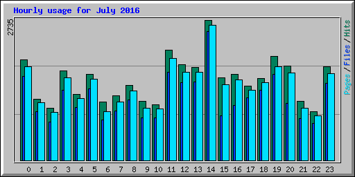 Hourly usage for July 2016