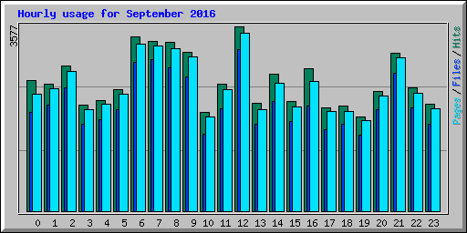 Hourly usage for September 2016