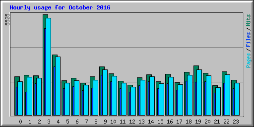 Hourly usage for October 2016