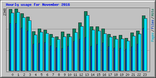 Hourly usage for November 2016