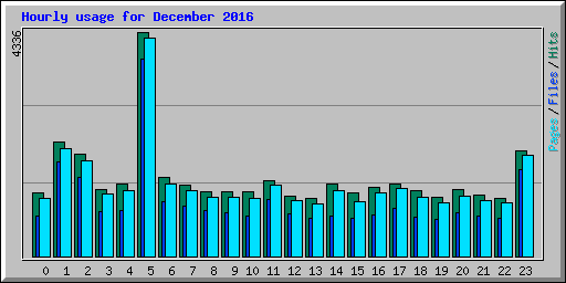 Hourly usage for December 2016