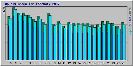 Hourly usage for February 2017