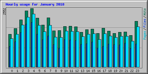 Hourly usage for January 2018